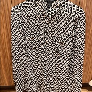 White House Black Market Monochrome Diamond Men's Shirt